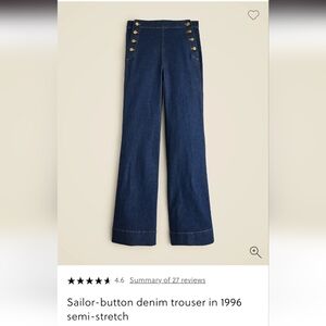 J. Crew Navy Sailor-Button Flare Jeans